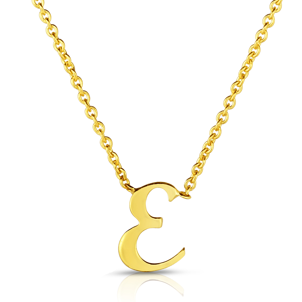 Roberto Coin Tiny Treasures Script Initial Necklaces in Yellow Gold