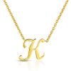 Roberto Coin Tiny Treasures Script Initial Necklaces in Yellow Gold