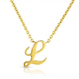 Image for Roberto Coin Tiny Treasures Script Initial "L" Necklace in Yellow Gold