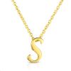 Roberto Coin Tiny Treasures Script Initial Necklaces in Yellow Gold