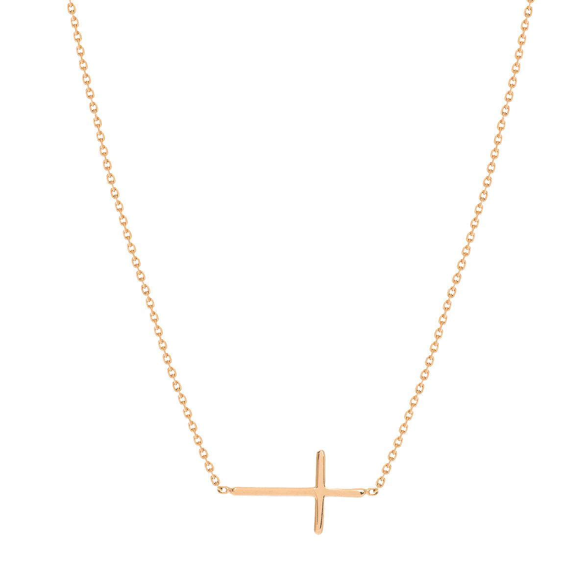 Rose Gold Floating Cross Necklace Sideways Cross Necklace Religious Necklace  - Etsy