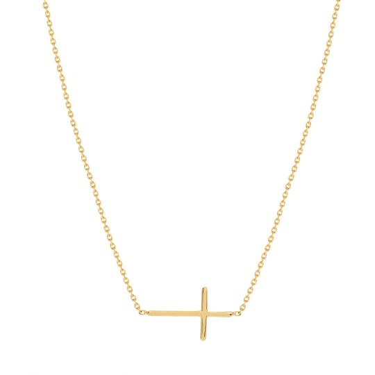 tiny sideways cross necklace