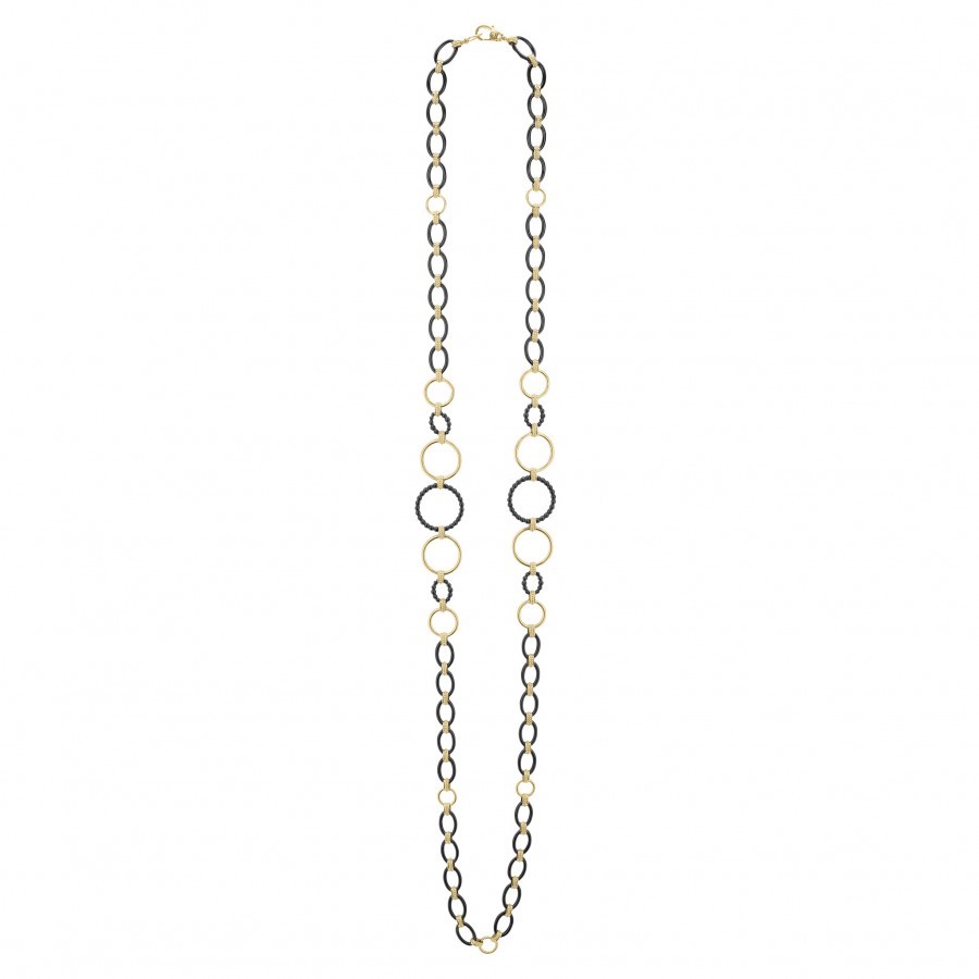 LAGOS Gold & Black Caviar Gold and Black Ceramic Necklace