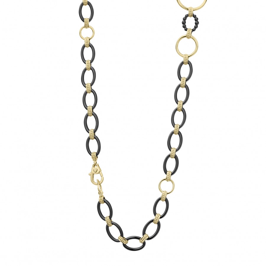 LAGOS Gold & Black Caviar Gold and Black Ceramic Necklace