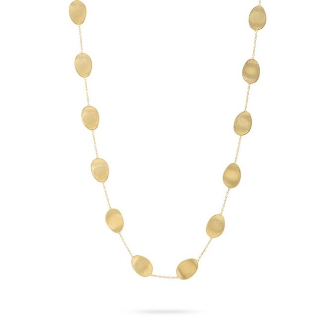 Marco Bicego Lunaria Brushed Finish Station Necklace, 36"