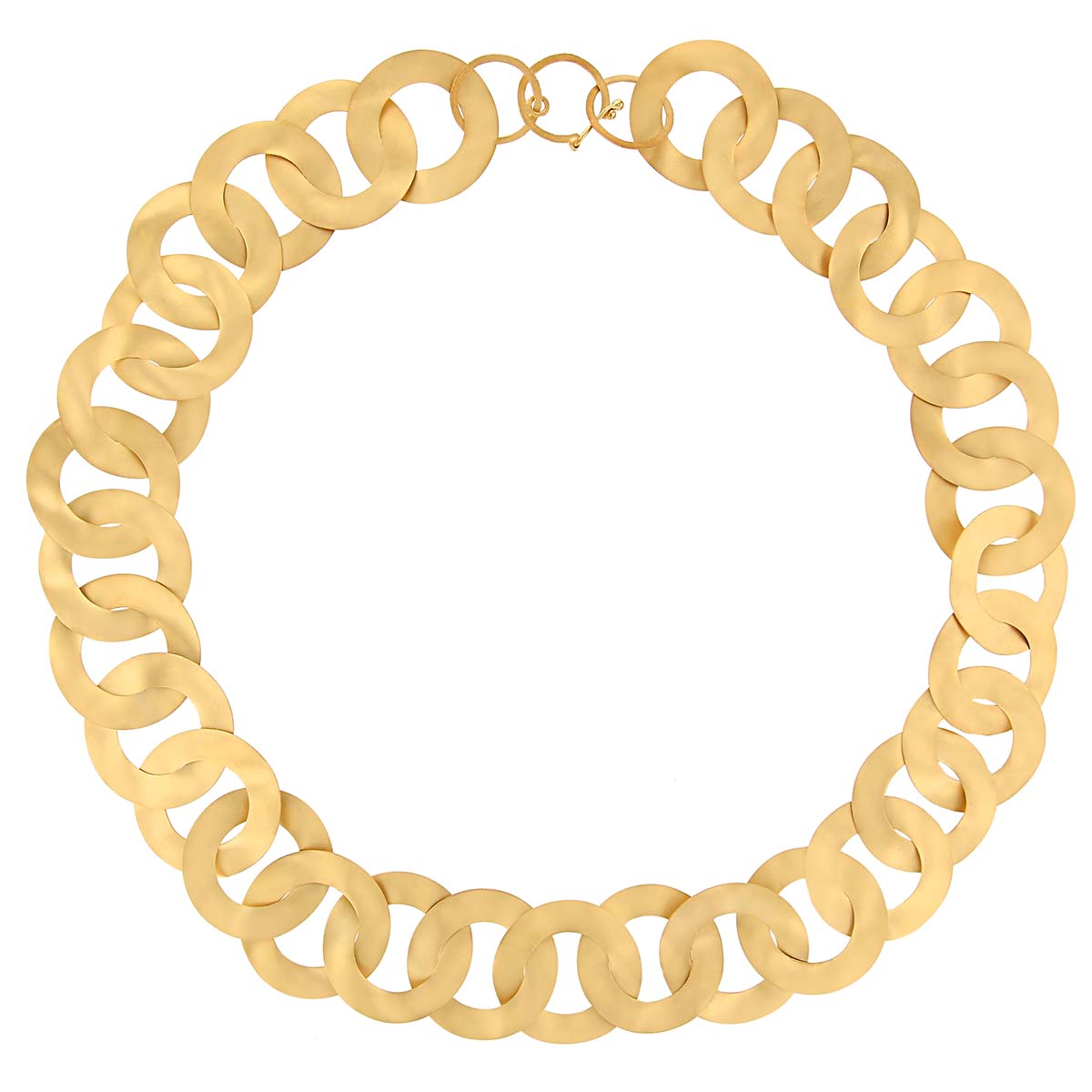 Marika Yellow Gold Chunky Circle Link Necklace in Yellow Gold, 18