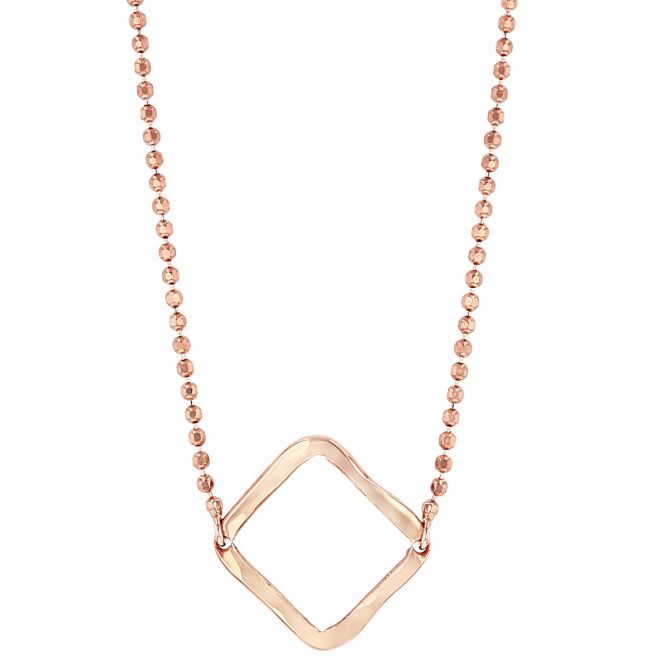 Julez Bryant Pesh Rose Gold Offset Square Necklace, 15"
