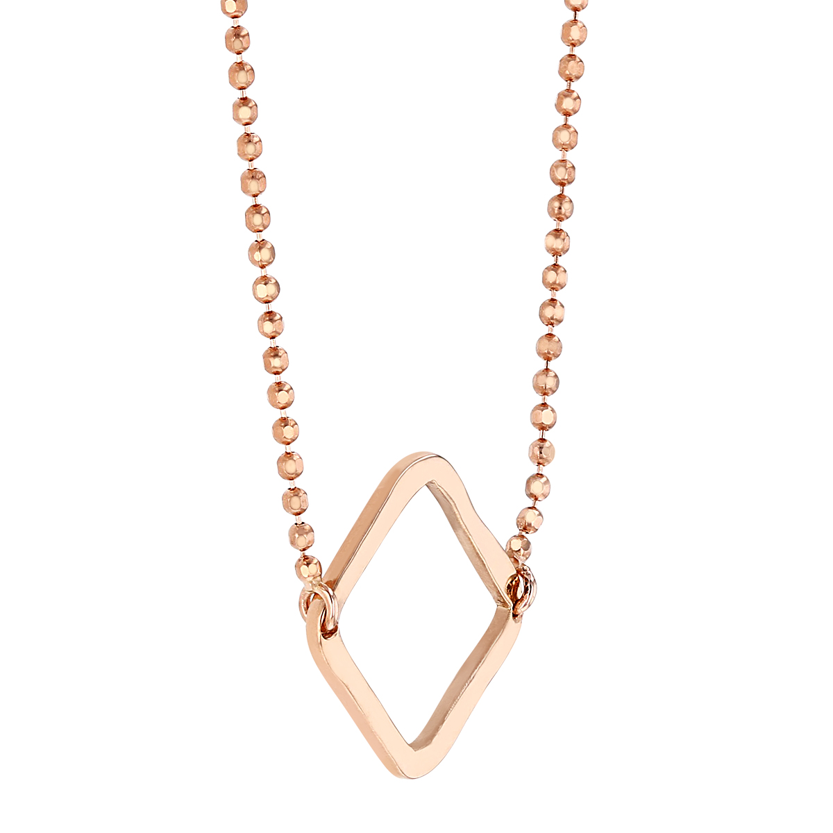 Julez Bryant Pesh Rose Gold Offset Square Necklace, 15