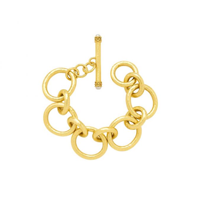 Julie Vos Grande Soho Link Bracelet in Gold Tone, 8"