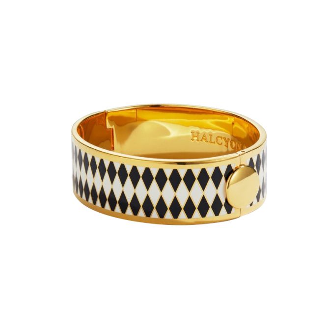 Halcyon Days Parterre Black Cream & Gold Bangle