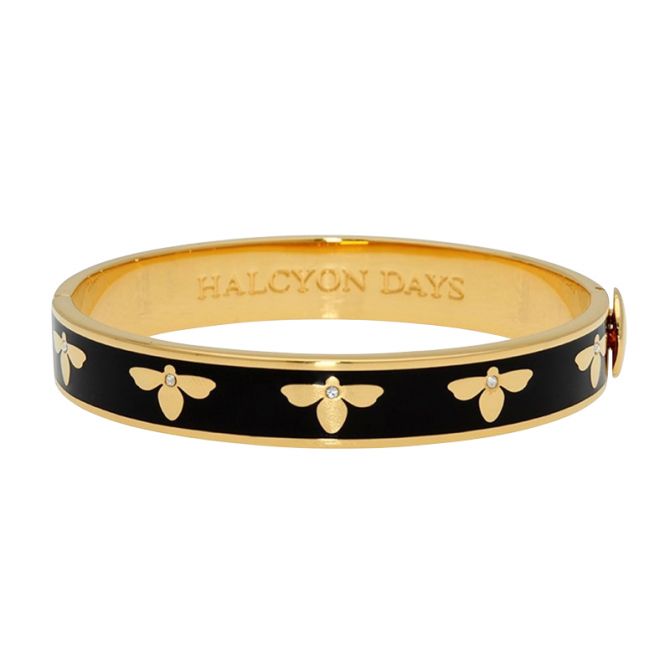 Halcyon Days Bee Black & Gold Bangle