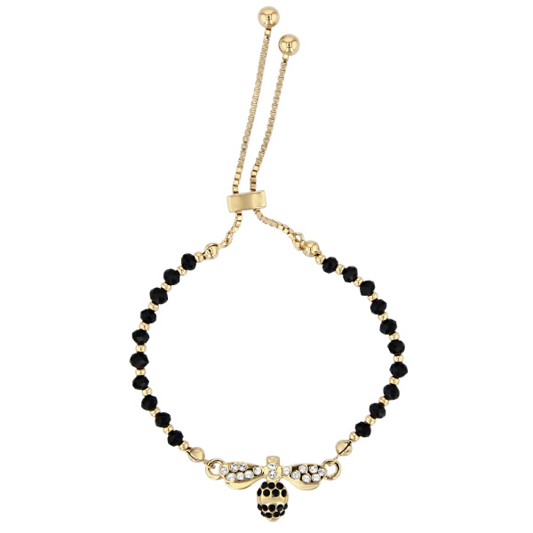 Halcyon Days Bee Sparkle Black & Gold Friendship Bangle