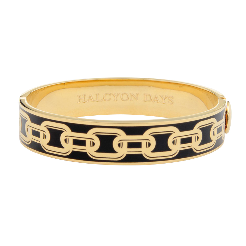 Halcyon Days Chain Black & Gold Bangle