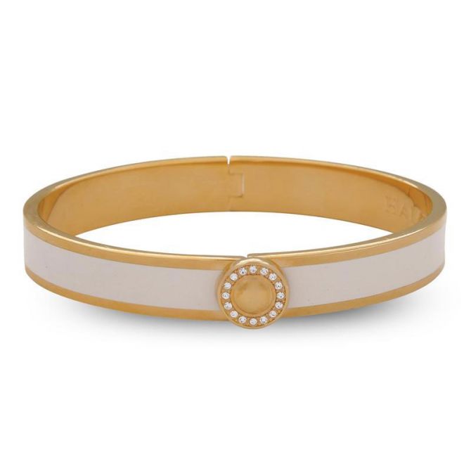Halcyon Days Sparkle Button Bangle, Cream and Gold