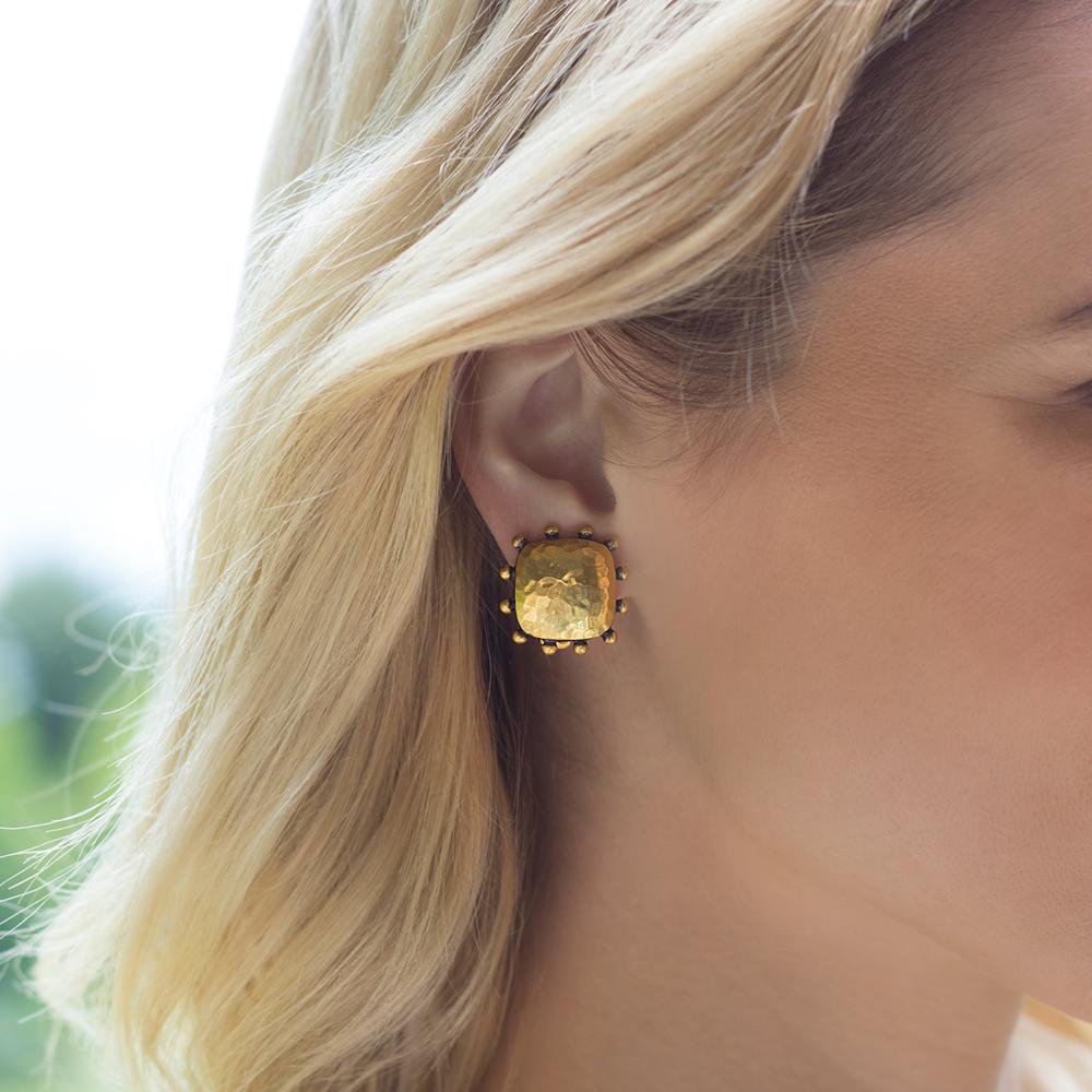 Julie Vos Soho Studded Clip-On Earrings in Mixed Metal