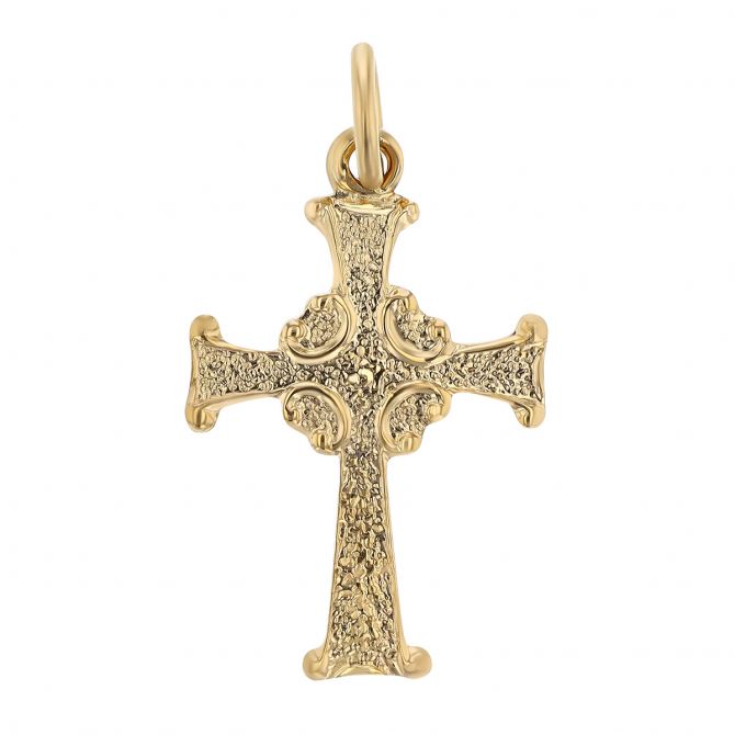 Yellow Gold Ornate Cross Charm