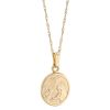 Yellow Gold Guardian Angel Circle Pendant, 15"