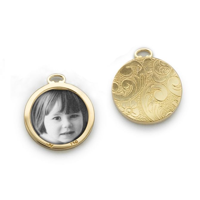 Monica Rich Kosann Floral Half-Locket Charm in Yellow Gold