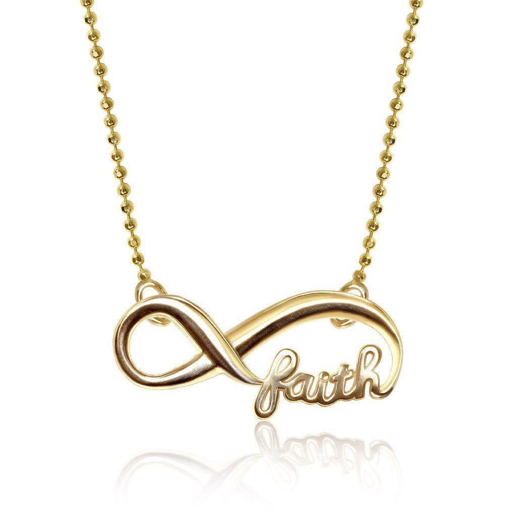 Alex Woo 14K Yellow Gold Infinity Faith Pendant, 16" Borsheims