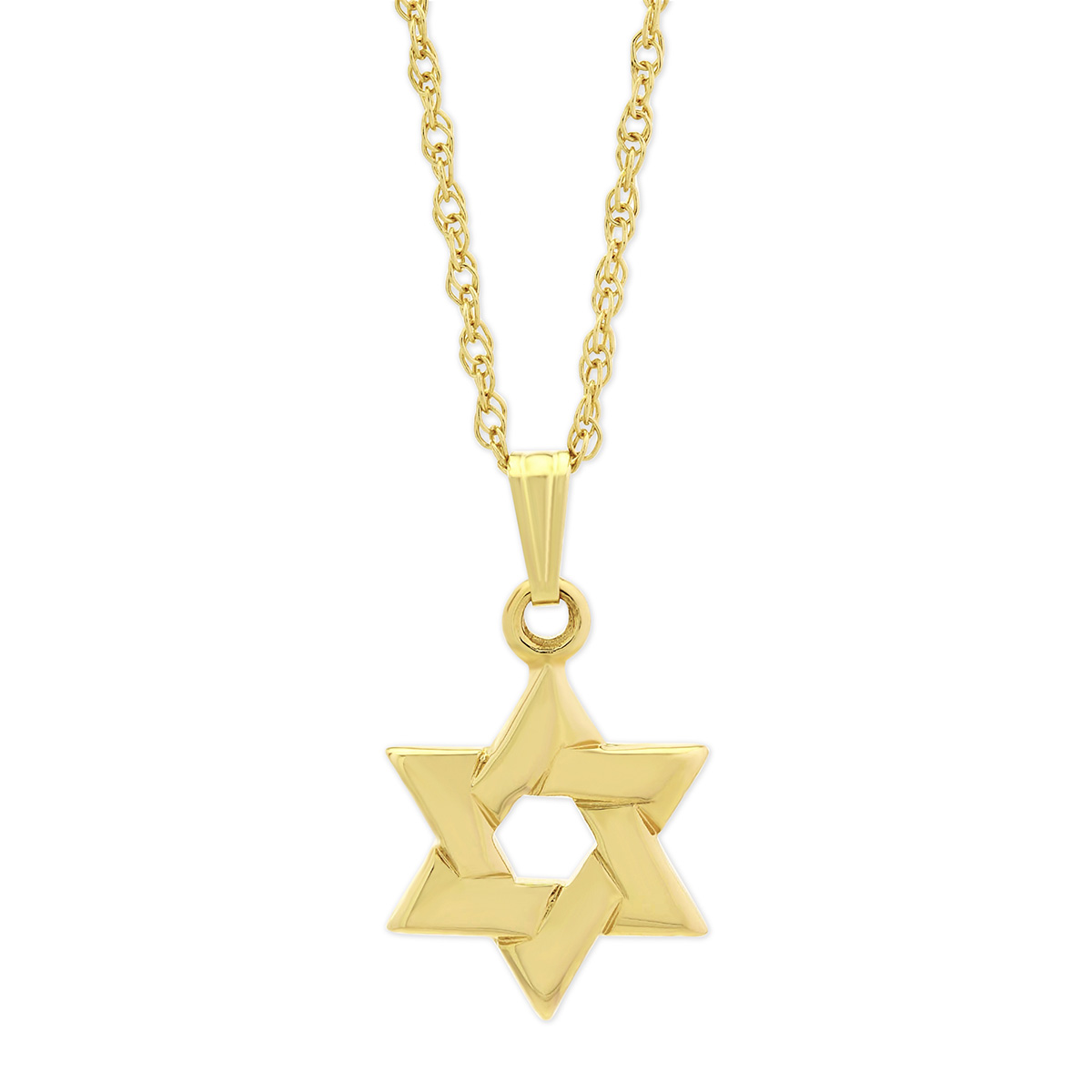 Yellow Gold Star of David Pendant, 18