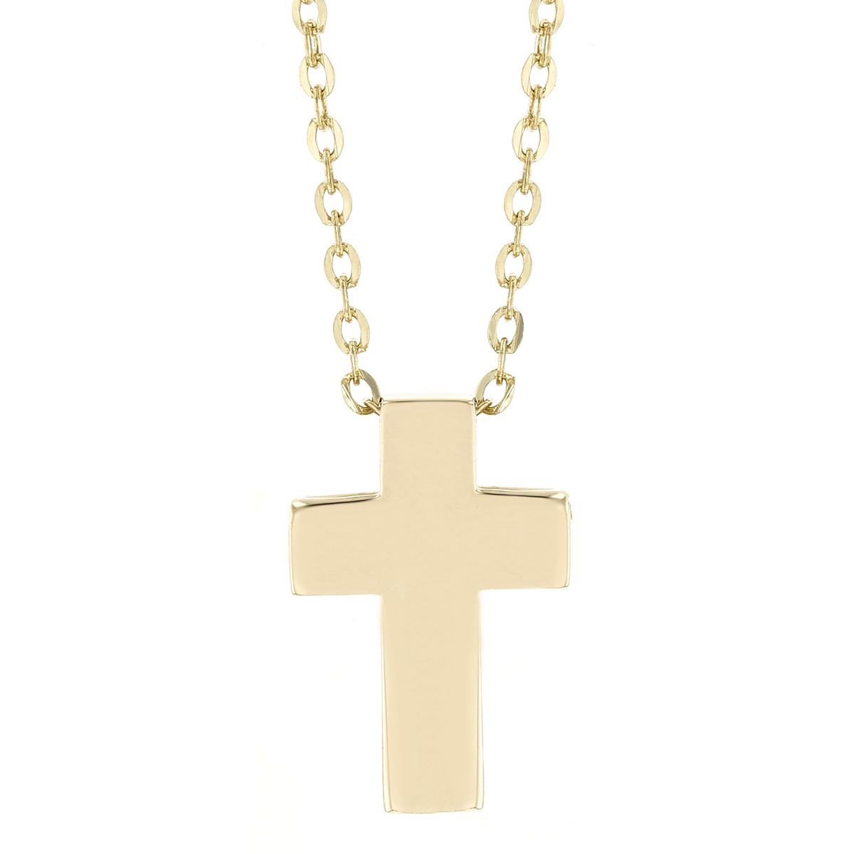 Yellow Gold Wide Cross Pendant, 18