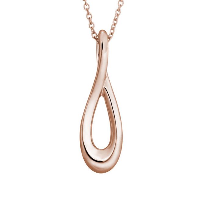 Rose Gold Vertical Cypress Pendant, 18"