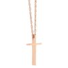 Rose Gold Slim Cross Pendant, 18"