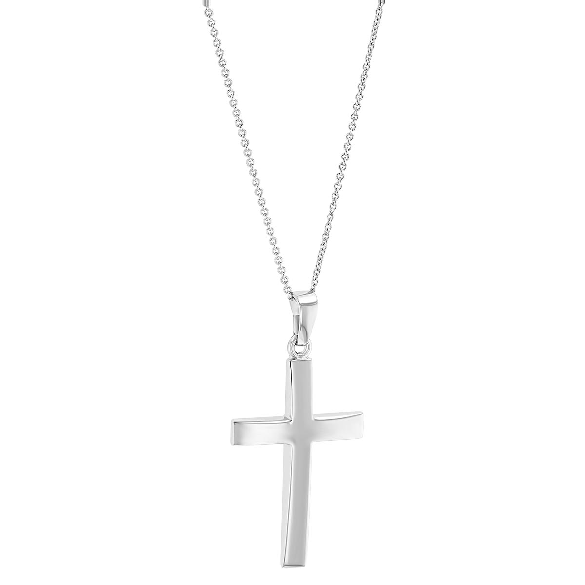 White Gold 24 mm Cross Pendant, 18