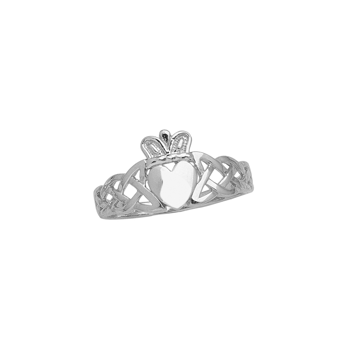 Braided Claddagh Ring in White Gold Borsheims