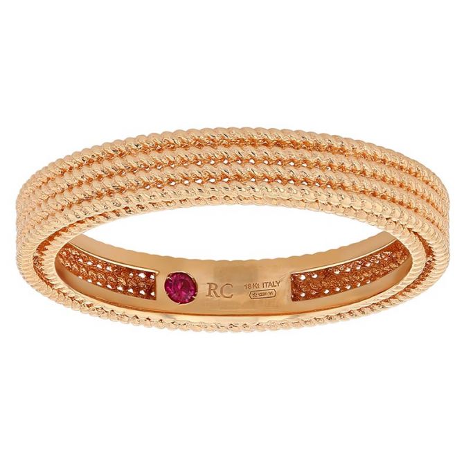 Roberto Coin Symphony Barocco Rose Gold Band Ring | 7771361AX650