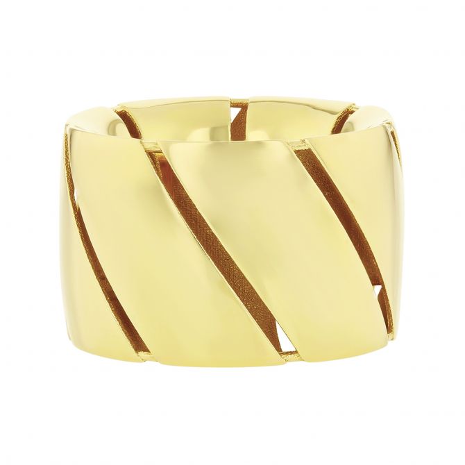 Roberto Coin 18K Yellow Gold Wide Torchon Band, Size 6.5