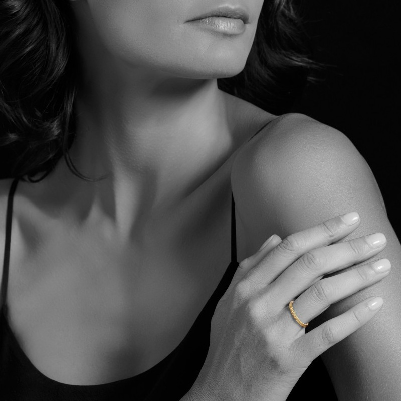 LAGOS 18K Yellow Gold Caviar Micro Bead Stack Ring