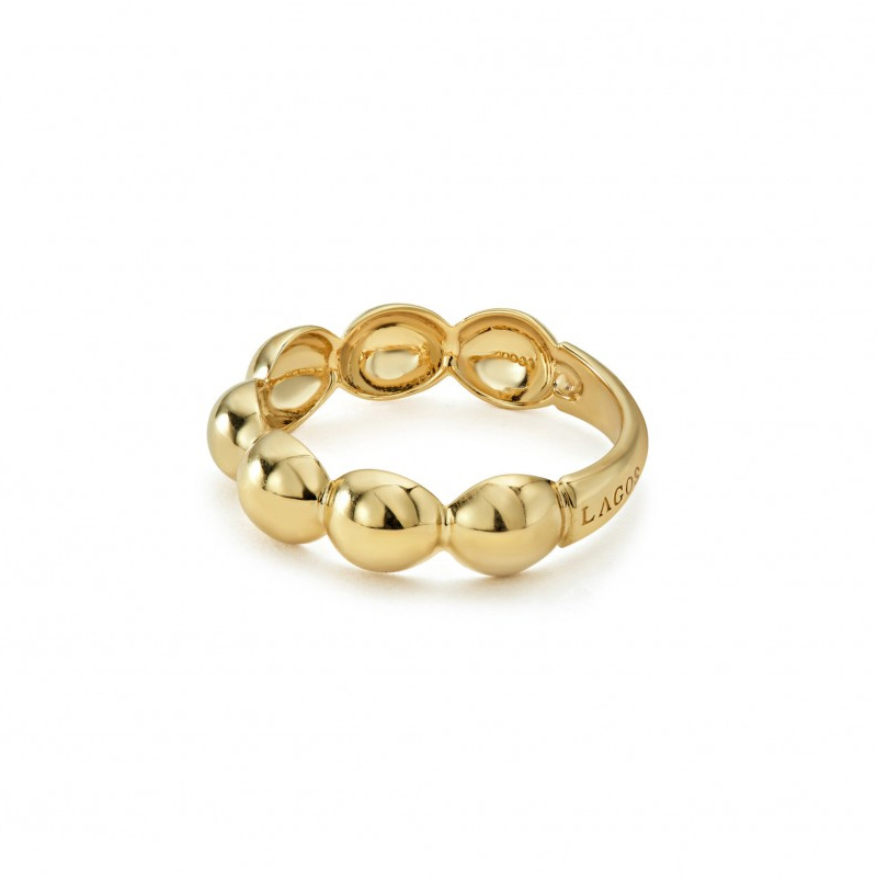 LAGOS 18K Yellow Gold Caviar Bold Stack Ring