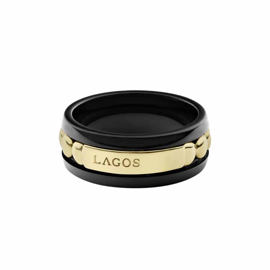 LAGOS Gold & Black Caviar Gold Ring