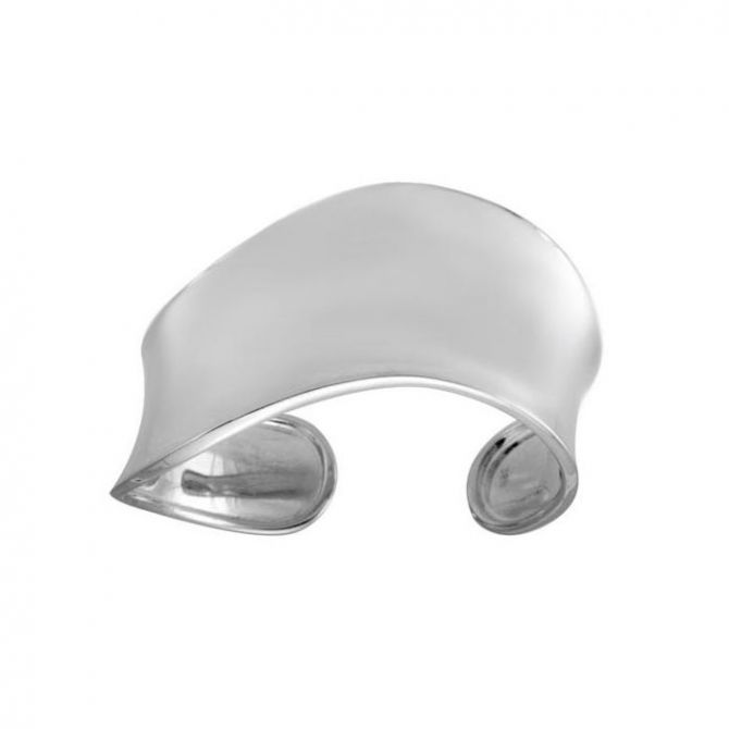 Sterling Silver Wavy Cuff Bracelet