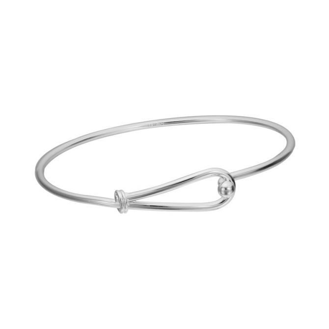 CloseoutWarehouse Sterling Silver Plain Expandable Wire Bangle Bracelet 