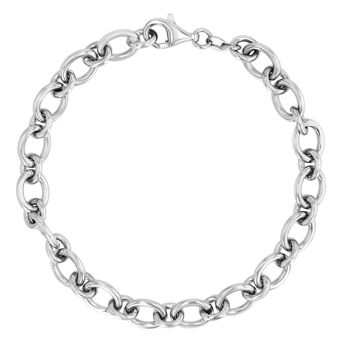 Sterling Silver Oval Link Cable Chain Bracelet, 8.25