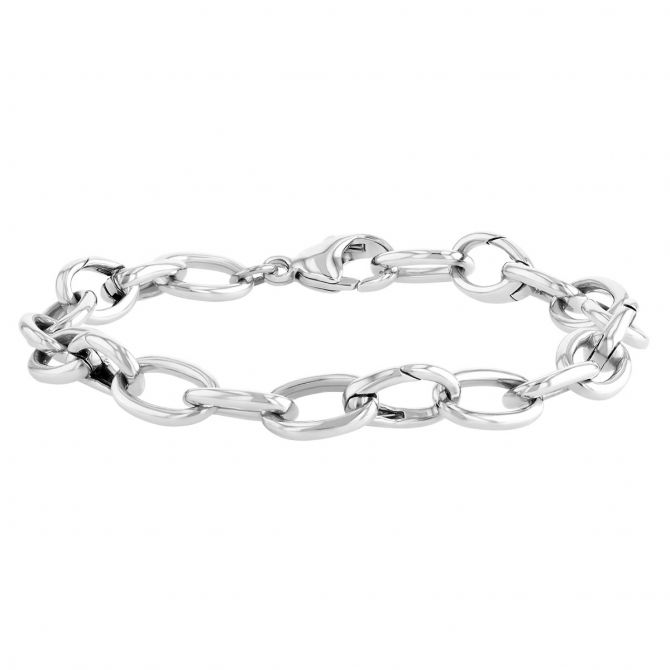 Monica Rich Kosann Sterling Silver Charm Bracelet, Hinged Links, 7.5"