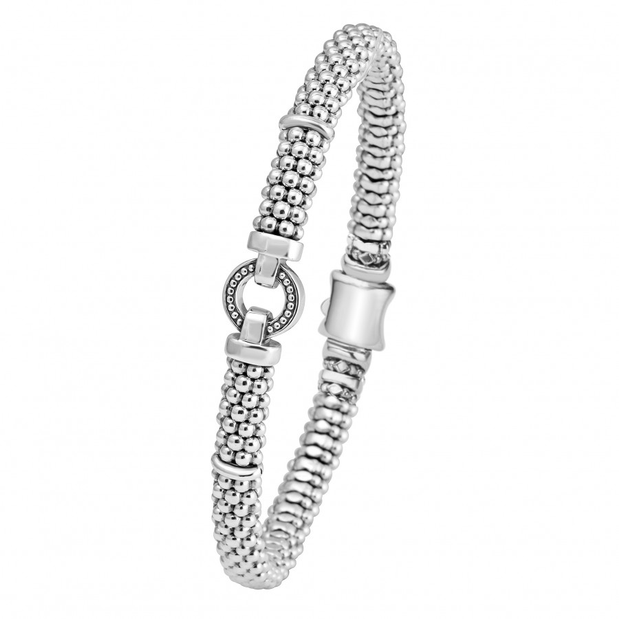 LAGOS Sterling Silver Enso Beaded Circle Bracelet, 7