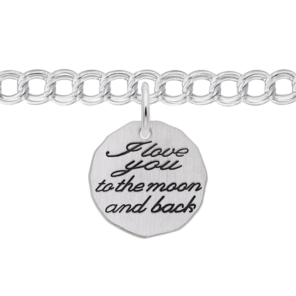 Rembrandt Sterling Silver Moon & Back Charm Bracelet Set