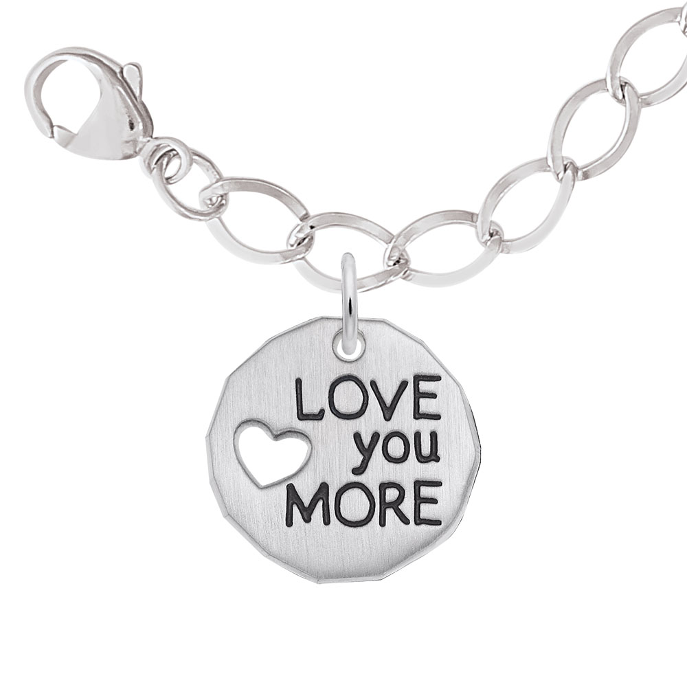 Rembrandt Sterling Silver Love Your More Charm Bracelet Set