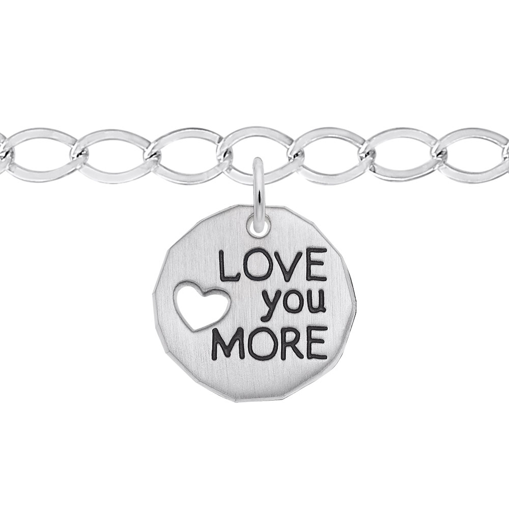 Rembrandt Sterling Silver Love Your More Charm Bracelet Set