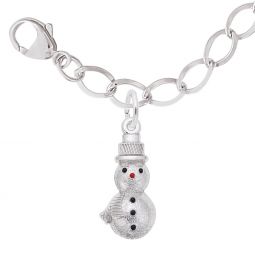 Rembrandt Charms Sterling Silver Snowflake Charm - Rhodium Plated, High Polish, With Lifetime Guarantee