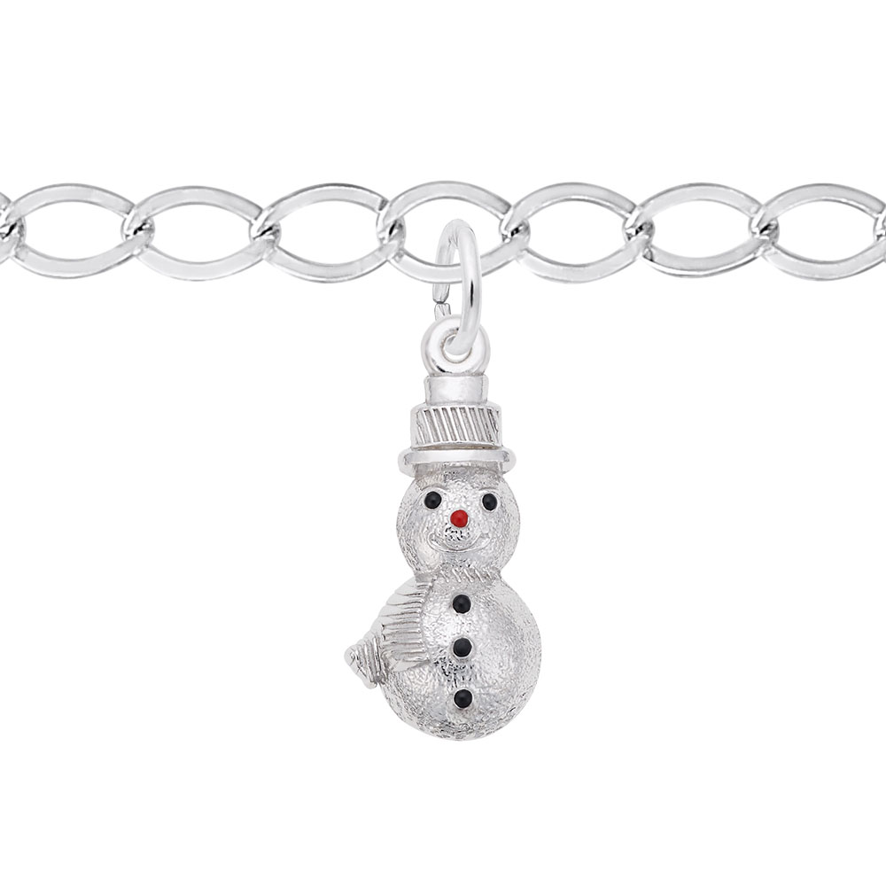 Rembrandt Sterling Silver Snowman Charm Bracelet Set