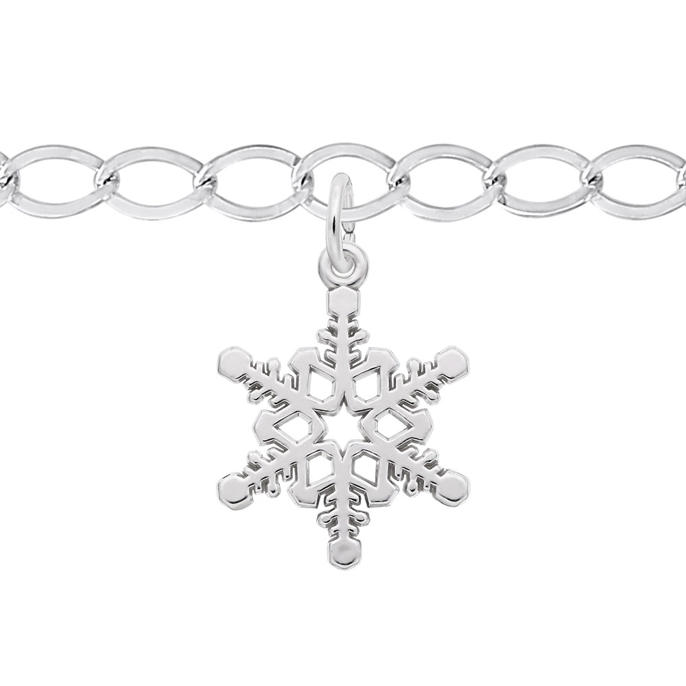 Rembrandt Sterling Silver Snowflake Charm Bracelet Set