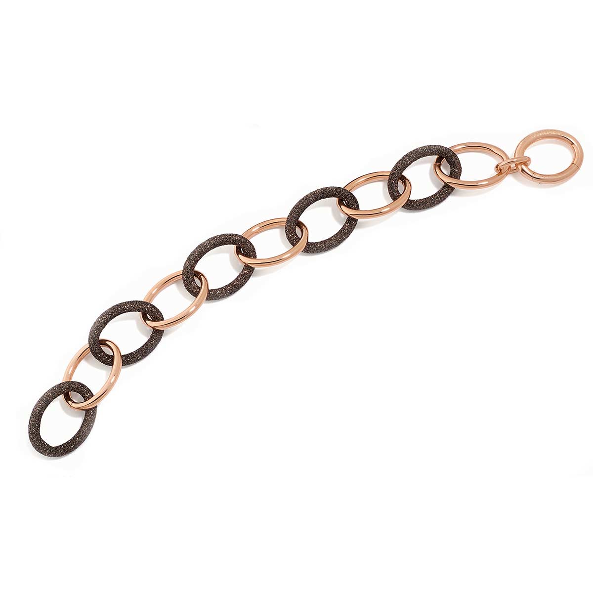 Pesavento Rose Tone Sterling Silver Brown Dust Link Bracelet, 8