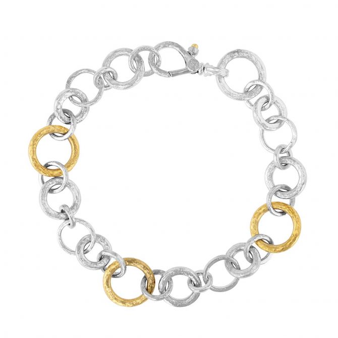 Gurhan Hoopla Sterling Silver & Gold Accent Link Bracelet, 8.25"