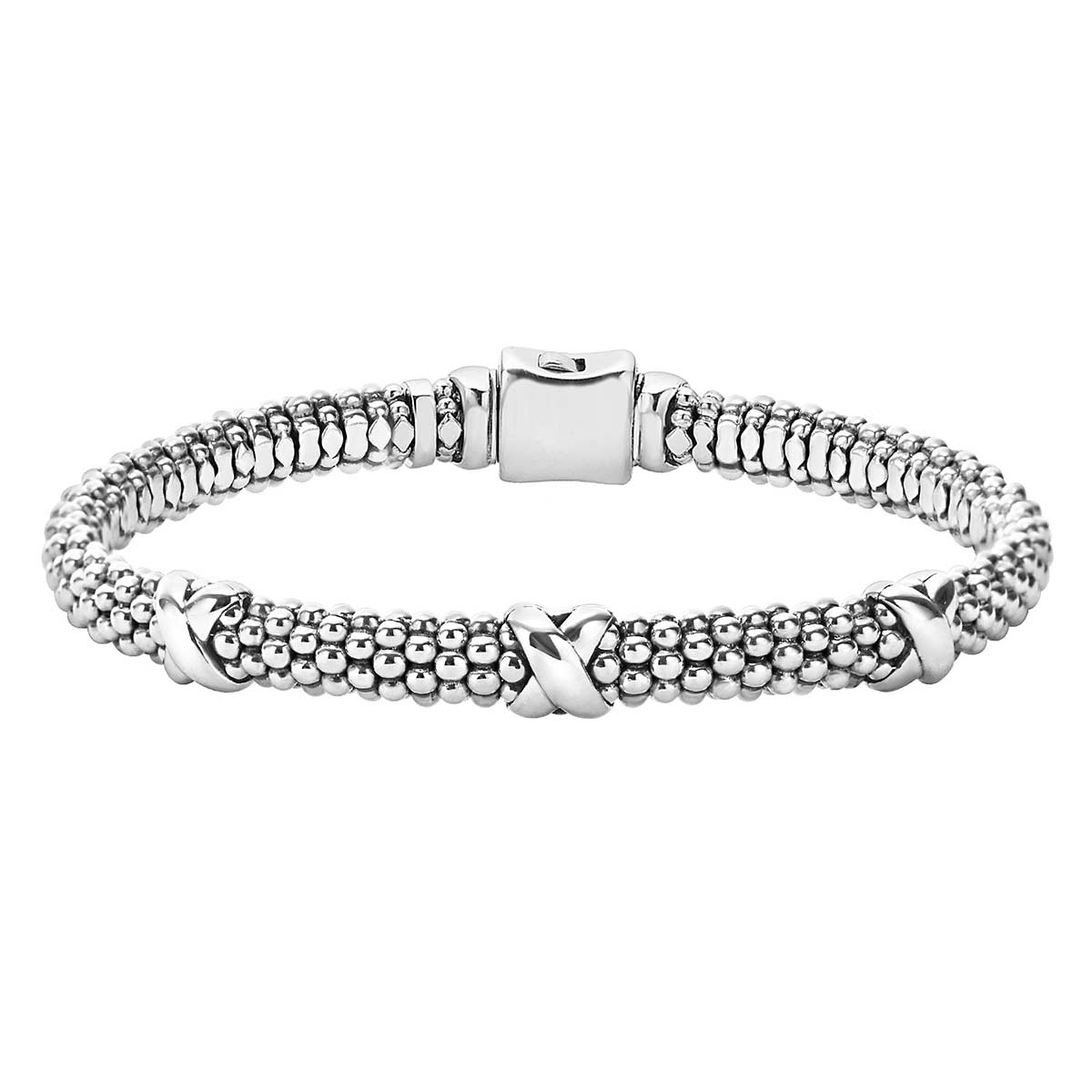LAGOS Sterling Silver Caviar Beaded X Bracelet, 7.5" 05806927.5