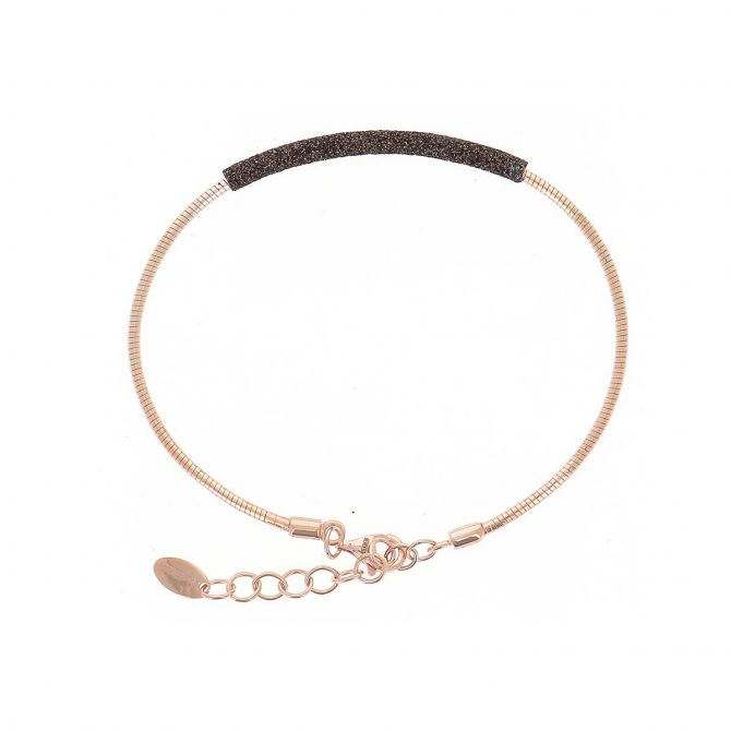 Pesavento Rose Tone Sterling Silver Brown Dust DNA Spring Adjustable Bracelet