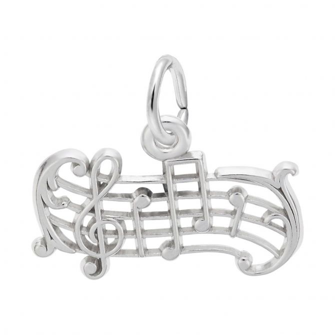 Rembrandt Charm Music Staff Charm in Sterling Silver